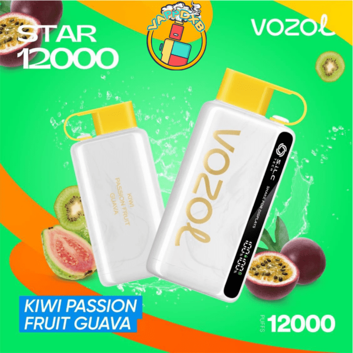 Vozol Star 12000 Puffs disposable vape with 12,000 puffs, various flavors, and sleek design – Best disposable vape in Dubai.