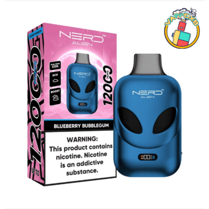 NERD Alien 12000 Puffs Disposable Vape with LCD and 15 flavours – Best in Dubai