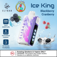 Elf Bar Ice King 30000 Puffs disposable vape in Dubai—5% nicotine, 20 ml, 14 flavours