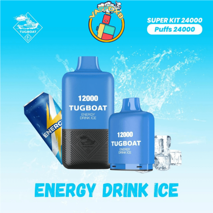 Tugboat 24000 Puffs vape device with sleek design, showcasing dual 12000-puff containers, premium flavours, and high-quality materials for a smooth and satisfying vaping experience.