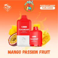 Tugboat 24000 Puffs vape device with sleek design, showcasing dual 12000-puff containers, premium flavours, and high-quality materials for a smooth and satisfying vaping experience.