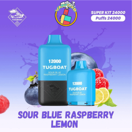 Tugboat 24000 Puffs vape device with sleek design, showcasing dual 12000-puff containers, premium flavours, and high-quality materials for a smooth and satisfying vaping experience.