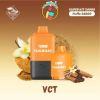 Tugboat 24000 Puffs vape device with sleek design, showcasing dual 12000-puff containers, premium flavours, and high-quality materials for a smooth and satisfying vaping experience.