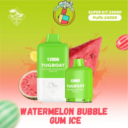 Tugboat 24000 Puffs vape device with sleek design, showcasing dual 12000-puff containers, premium flavours, and high-quality materials for a smooth and satisfying vaping experience.