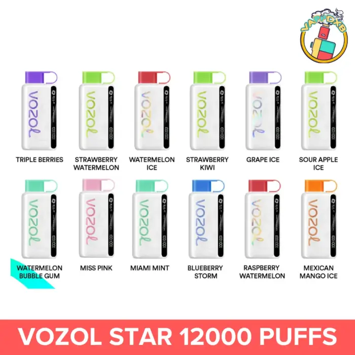 Vozol Star 12000 Puffs disposable vape with 12,000 puffs, various flavors, and sleek design – Best disposable vape in Dubai.