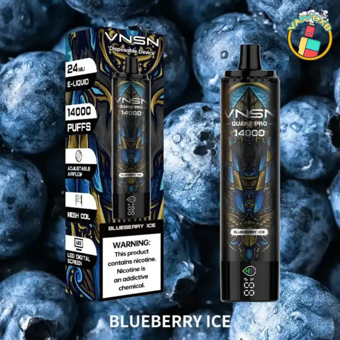VNSN Quake Pro 14000 Puffs disposable vape with LED screen and airflow control in Dubai