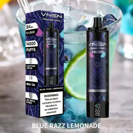 VNSN Quake Pro 14000 Puffs disposable vape with LED screen and airflow control in Dubai