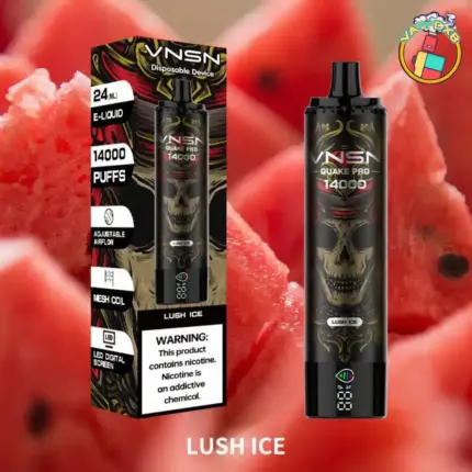 VNSN Quake Pro 14000 Puffs disposable vape with LED screen and airflow control in Dubai