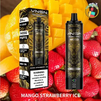 VNSN Quake Pro 14000 Puffs disposable vape with LED screen and airflow control in Dubai