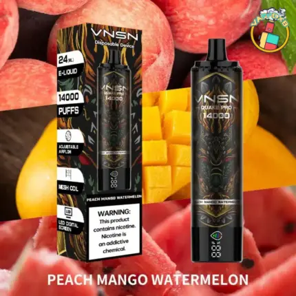 VNSN Quake Pro 14000 Puffs disposable vape with LED screen and airflow control in Dubai