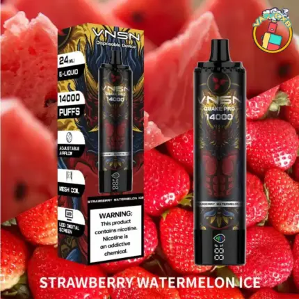 VNSN Quake Pro 14000 Puffs disposable vape with LED screen and airflow control in Dubai